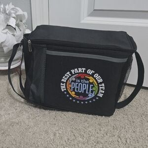 Black Insulated Lunch Cooler Bag & Positive Qoute. New